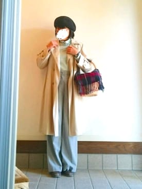 「SCROLLのアイテム」を使った、みやたさん（レディース・154cm）の春コーディネート