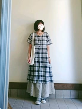 「スカーチョ」｜「アイテム（ワンピース/ドレス）」を使った、みやたさん（レディース・154cm）の夏コーディネート