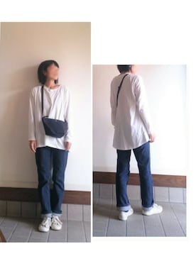 「SCROLLのアイテム」を使った、みやたさん（レディース・154cm）の秋コーディネート