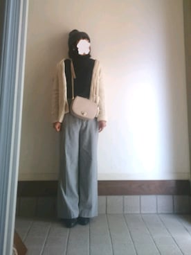 「ケーブルニット」｜「アイテム（ブーティ）」を使った、みやたさん（レディース・154cm）の秋コーディネート