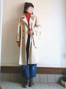 「KEITH（キース）のアイテム」を使った、みやたさん（レディース・154cm）の冬コーディネート