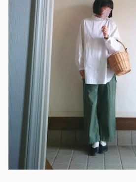 「SCROLLのアイテム」を使った、みやたさん（レディース・154cm）の夏コーディネート
