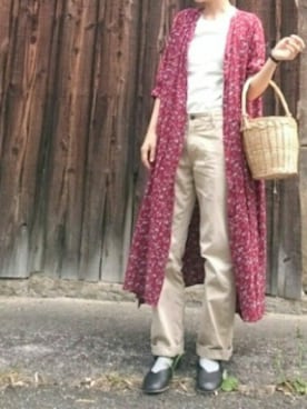 「SCROLLのアイテム」を使った、みやたさん（レディース・154cm）の春コーディネート
