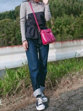 「VICKY（ビッキー）のアイテム（トップス）」を使った、みやたさん（レディース・154cm）の秋コーディネート