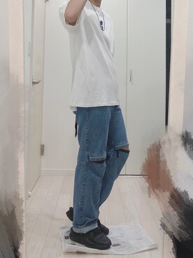 ろーぷさんの「＜monkey time＞ DENIM KNEE ZIP PANTS/デニムパンツ」を使ったコーディネート