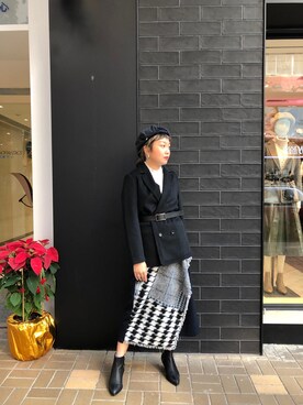 「initial（イニシャル）のアイテム（チェスターコート）」を使った、Yuさん（レディース・163cm）の秋コーディネート