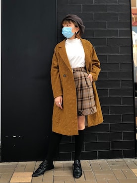 「initial（イニシャル）のアイテム（ダッフルコート）」を使った、Yuさん（レディース・163cm）の秋コーディネート