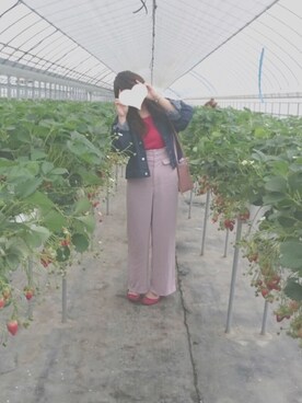 「nice claup」｜「アイテム（デニムジャケット）」を使った、みゃお⚘﻿*さん（レディース・158cm）の春コーディネート