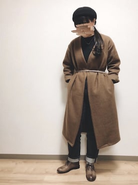 「Te chichi TERRASSE」｜「アイテム（その他アウター）」を使った、shi..tさん（レディース・156cm）の冬コーディネート