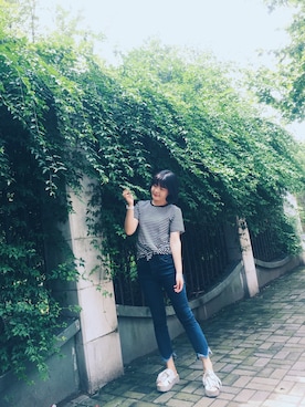 「Mo&Co.（モーアンドコー）のアイテム（パンツ）」を使った、sa剁剁手啊跺跺脚saさん（レディース・162cm）の夏コーディネート