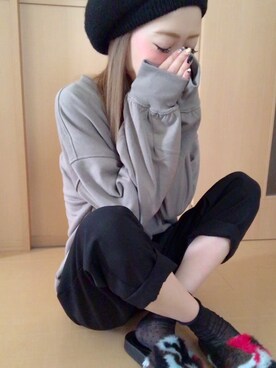「仕事コーデ」｜「アイテム（ハンチング/ベレー帽）」を使った、···ma···さん（レディース・159cm）の秋コーディネート