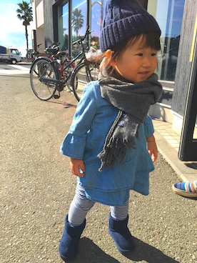 「Carter's（カーターズ）のアイテム（レッグウェア）」を使った、☆ERS☆さん（キッズ・80cm）の冬コーディネート