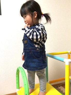 「Wrangler（ラングラー）のアイテム（オールインワン・サロペット）」を使った、☆ERS☆さん（キッズ・80cm）の冬コーディネート