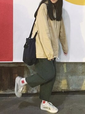 「5（ファイブ）のアイテム（トップス）」を使った、Jessieさん（レディース・167cm）の春コーディネート