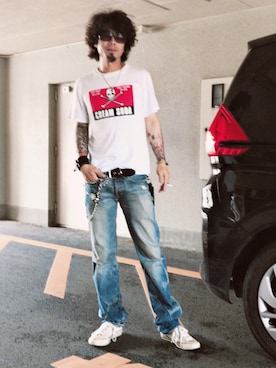 「CONVERSE（コンバース）のALL STAR HI（スニーカー）」を使った、ちゃけ＆まこさん（メンズ・170cm）の夏コーディネート