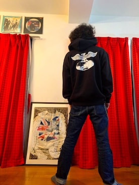 「SKULL JEANS（スカルジーンズ）のアイテム（パンツ）」を使った、ちゃけ＆まこさん（メンズ・170cm）の冬コーディネート