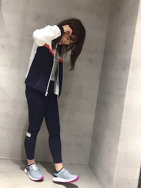 「レトロ」｜「アイテム（ナイロンジャケット）」を使った、New Balance KYOTO FUJII DAIMARUさん（レディース・153cm）の夏コーディネート