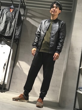 「NEW BALANCE（ニューバランス）のアイテム（ブルゾン）」を使った、New Balance KYOTO FUJII DAIMARUさん（メンズ・175cm）の秋コーディネート