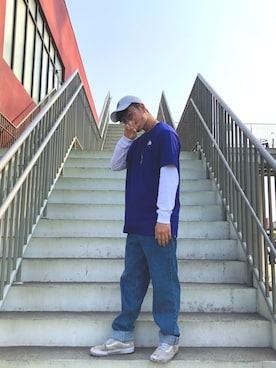 「NEXHYPE（ネックスハイプ）のアイテム」を使った、Chien Sheng Wangさん（メンズ・173cm）の春コーディネート