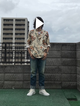「Johnbull Private labo（ジョンブルプライベートラボ）のアイテム（スニーカー）」を使った、T.O.M.さん（メンズ・174cm）の夏コーディネート