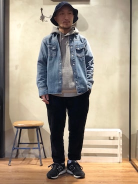 「ショット」｜「アイテム（パーカー）」を使った、senさん（メンズ・165cm）の冬コーディネート
