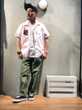 「アイテム（シャツ/ブラウス）」を使った、senさん（メンズ・165cm）の春コーディネート