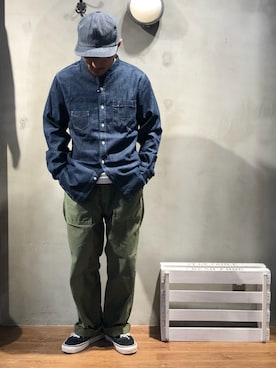 「schott（ショット）のアイテム（帽子）」を使った、senさん（メンズ・165cm）の春コーディネート