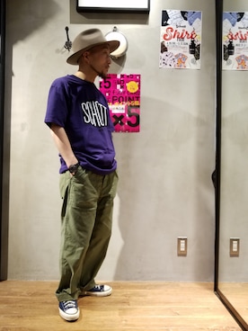 「アイテム（Tシャツ/カットソー）」を使った、senさん（メンズ・165cm）の春コーディネート