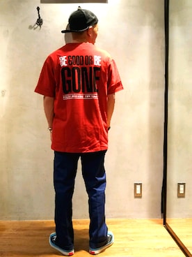 「アイテム（Tシャツ/カットソー）」を使った、senさん（メンズ・165cm）の春コーディネート