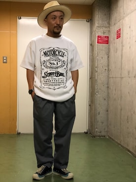 「アイテム（Tシャツ/カットソー）」を使った、senさん（メンズ・165cm）の夏コーディネート