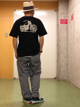 「アイテム（Tシャツ/カットソー）」を使った、senさん（メンズ・165cm）の夏コーディネート