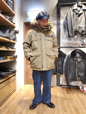 「アイテム（ダウンジャケット/コート）」を使った、senさん（メンズ・165cm）の秋コーディネート