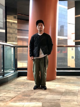 「アイテム（Tシャツ/カットソー）」を使った、senさん（メンズ・165cm）の冬コーディネート