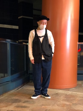 「アイテム（ベスト）」を使った、senさん（メンズ・165cm）の冬コーディネート