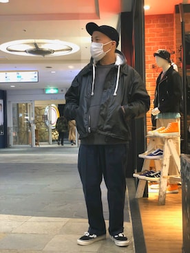 「アイテム（ブルゾン）」を使った、senさん（メンズ・165cm）の冬コーディネート