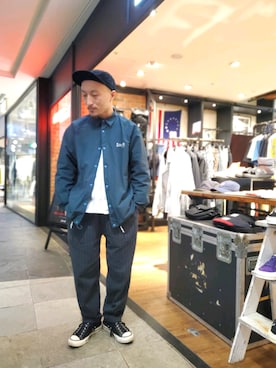 「アイテム（シャツ/ブラウス）」を使った、senさん（メンズ・165cm）の春コーディネート