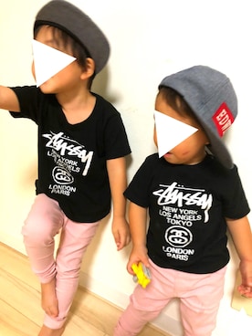 「EDWIN（エドウィン）のアイテム（帽子）」を使った、naaayさん（キッズ・100cm）の秋コーディネート