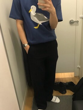 「韓国コーデ」｜「アイテム（アナログ腕時計）」を使った、Hoqxさん（メンズ・177cm）の秋コーディネート