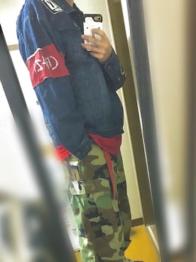 「大学生コーデ」｜「アイテム（デニムジャケット）」を使った、かいツンさん（メンズ・175cm）の秋コーディネート