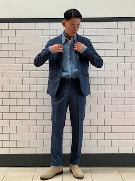 「HERISSON（エリソン）のアイテム」を使った、kaziさん（メンズ・175cm）の秋コーディネート