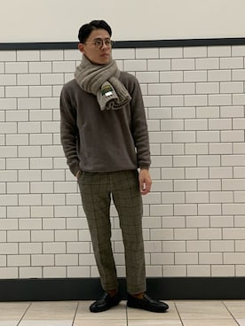 「HERISSON（エリソン）のアイテム」を使った、kaziさん（メンズ・175cm）の秋コーディネート