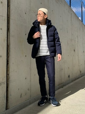 「417 EDIFICE（フォーワンセブンエディフィス）のアイテム（ダウンジャケット/コート）」を使った、kaziさん（メンズ・175cm）の冬コーディネート