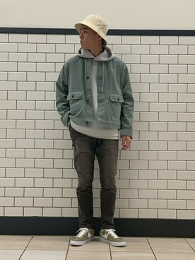 「417 EDIFICE（フォーワンセブンエディフィス）のアイテム（帽子）」を使った、kaziさん（メンズ・175cm）の冬コーディネート