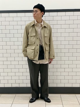 「417 EDIFICE（フォーワンセブンエディフィス）のアイテム（ミリタリージャケット）」を使った、kaziさん（メンズ・175cm）の春コーディネート