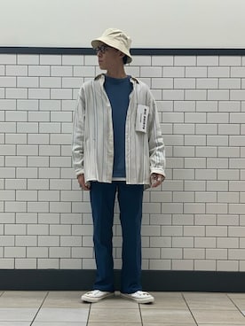 「417 EDIFICE（フォーワンセブンエディフィス）のアイテム（帽子）」を使った、kaziさん（メンズ・175cm）の春コーディネート