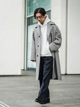 「EDIFICE LA BOUCLE（エディフィスラブークル）のアイテム」を使った、miuraさん（メンズ・178cm）の冬コーディネート