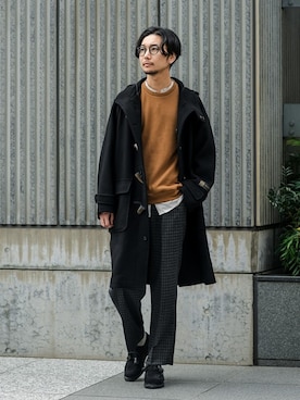 「EDIFICE LA BOUCLE（エディフィスラブークル）のアイテム」を使った、miuraさん（メンズ・178cm）の冬コーディネート
