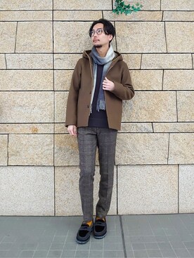 「メルトン」｜「アイテム（ブルゾン）」を使った、miuraさん（メンズ・178cm）の冬コーディネート