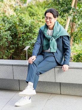 「EDIFICE LA BOUCLE（エディフィスラブークル）のアイテム（スウェット）」を使った、miuraさん（メンズ・178cm）の冬コーディネート