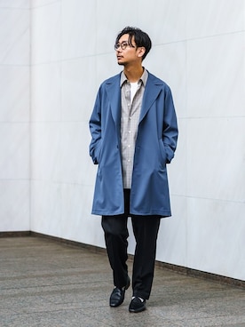 「EDIFICE（エディフィス）のアイテム（その他シューズ）」を使った、miuraさん（メンズ・178cm）の春コーディネート